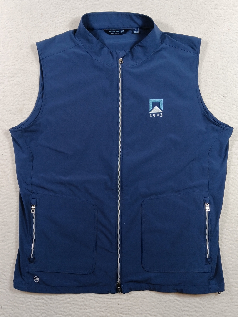 Peter Millar Vest Mens XL Blue Crown Crafted Contour Performance Husqvarna 1903